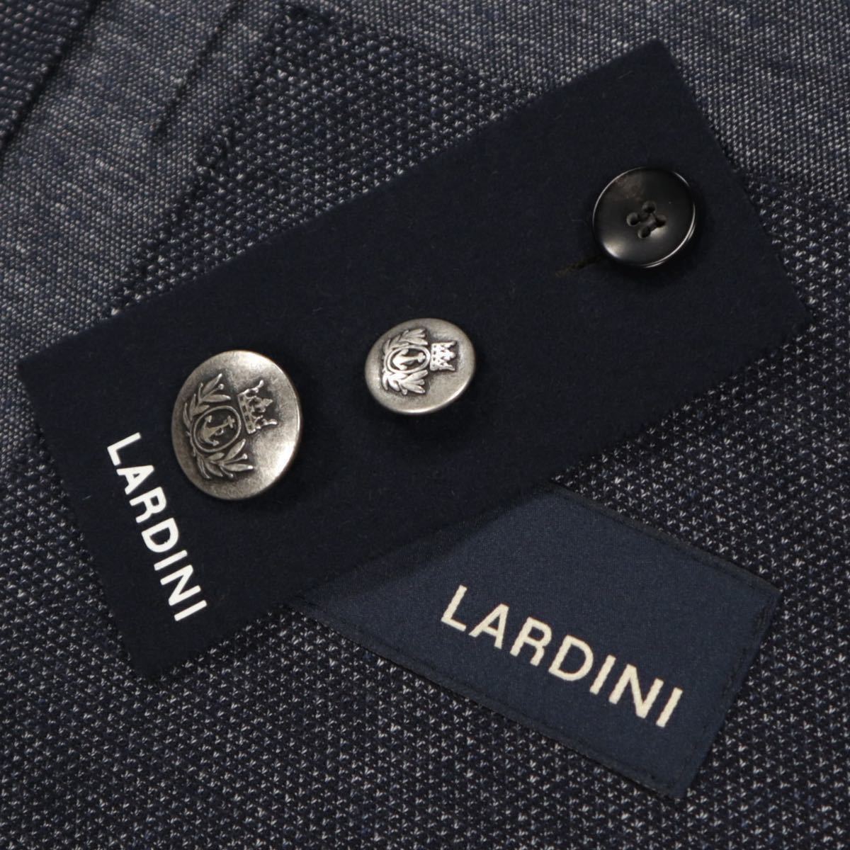 新品 LARDINI テーラードジャケット 52 ダークネイビー 定価 10.5万 ラルディーニ ジャケット イタリア製 LARDINI - 中古ラルディーニ 超高級 春夏 0