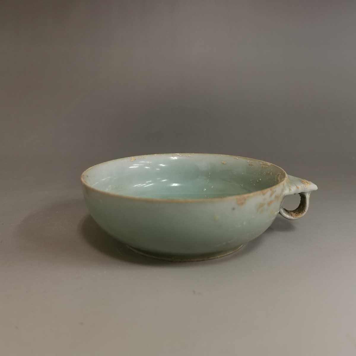 唐物 時物物 中国美術 珍品 南宋龍泉窯青磁茶碗 梅子青釉天龍寺青磁