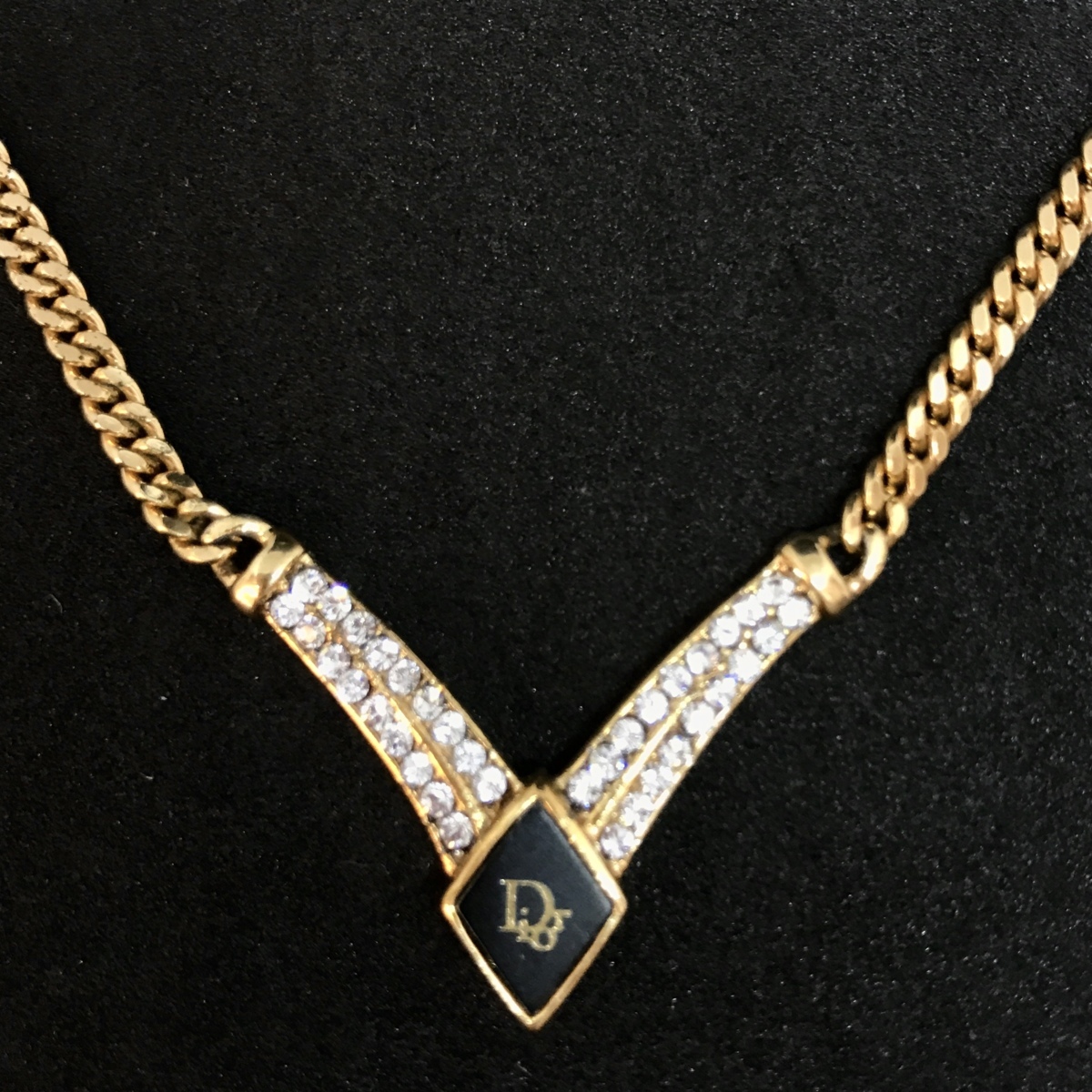 Dior Christian ラインストーン 喜平 ロゴ ネックレス 1000円 ギフト