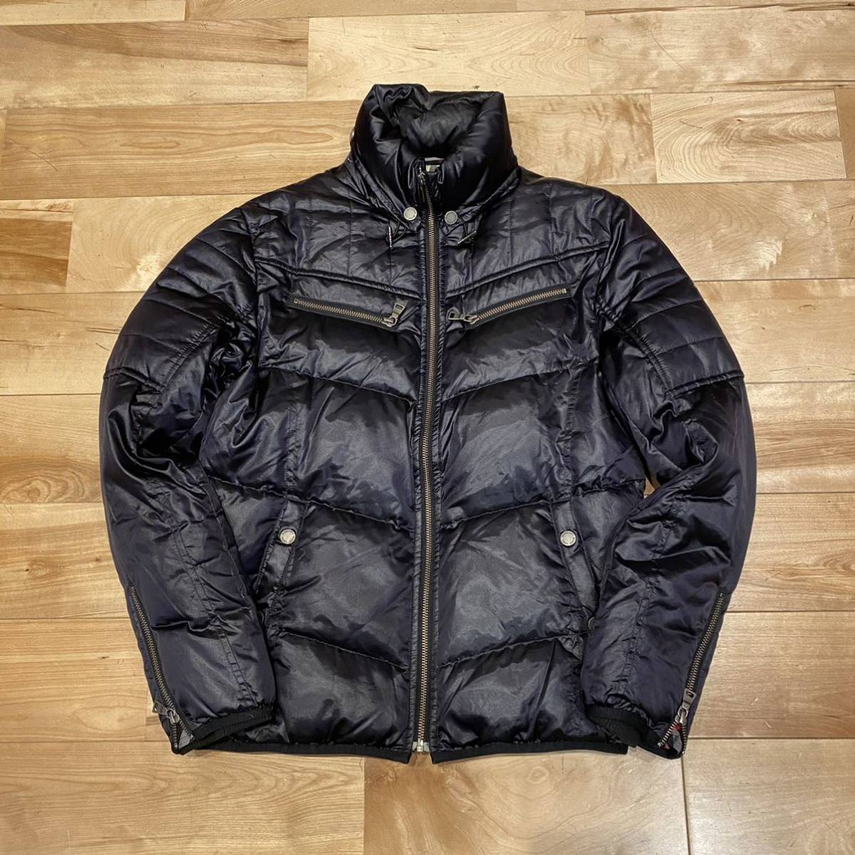 ★BURBERRY BLACK LABEL/バーバリーブラックレーベル/バーバリー/ダウン/ダウンジャケット/ライダース/Mサイズ/美品/ノバチェック