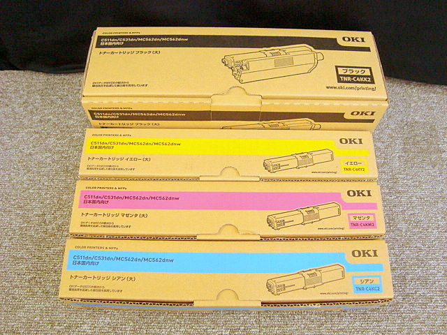 純正 OKI TNR-C4KK2、C4KC2、C4KM2、C4KY2 4色セット OKI TNR-C4K TNR
