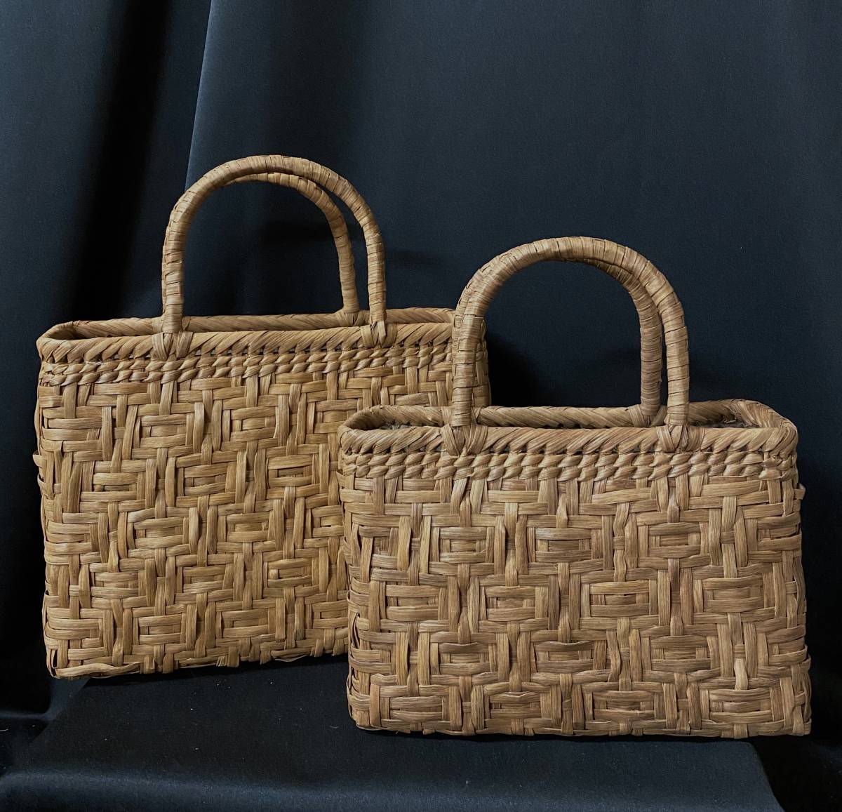 網代編み 国産山葡萄蔓 山葡萄籠バッグ チャーム付 受注販売 [納期2～3 