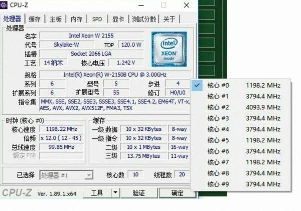 W-2150B Xeon Intel SR3LS 120W C422 CPU LGA2066 GHz 10-Core 3.00