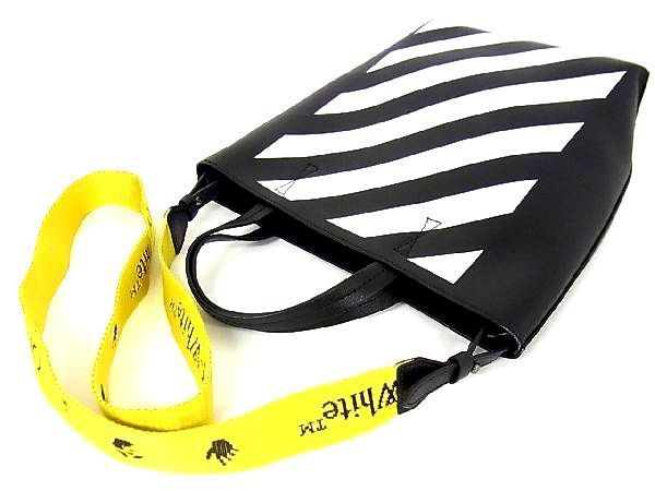 1円 ■美品■ Off White オフホワイト レザー 2WAY ハンドバッグ ショルダーバッグ 肩掛け 斜め掛け レディース メンズ ブラック系 T0749bN Off-White オフホワイト レザー ホワイト off-white 中古（財布・ケース｜バッグ・小物