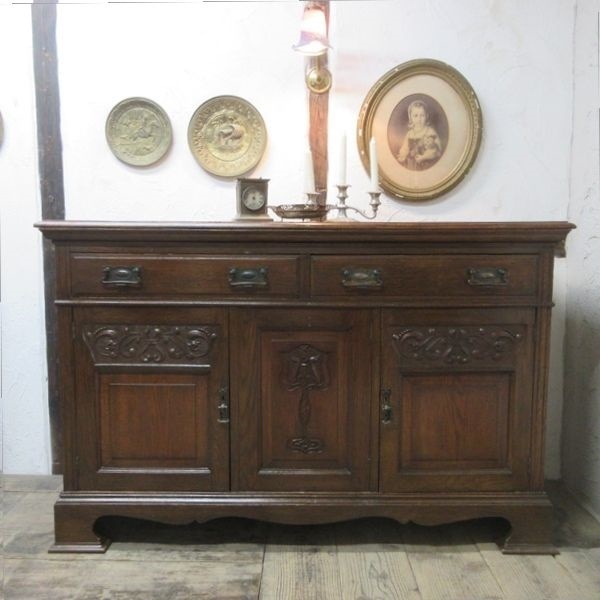 イギリス アンティーク 家具 サイドボード キャビネット 食器棚 飾り棚 収納 木製 オーク 英国 SIDEBOARD 6941b サイドボード イギリス キャビネット オーディオキャビネット 989A リビング