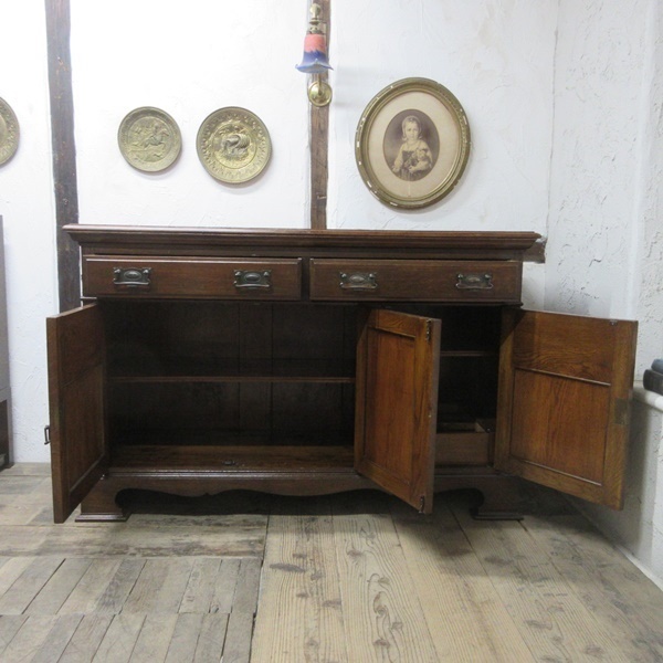 イギリス アンティーク 家具 サイドボード キャビネット 食器棚 飾り棚 収納 木製 オーク 英国 SIDEBOARD 6941b サイドボード イギリス キャビネット オーディオキャビネット 989A リビング