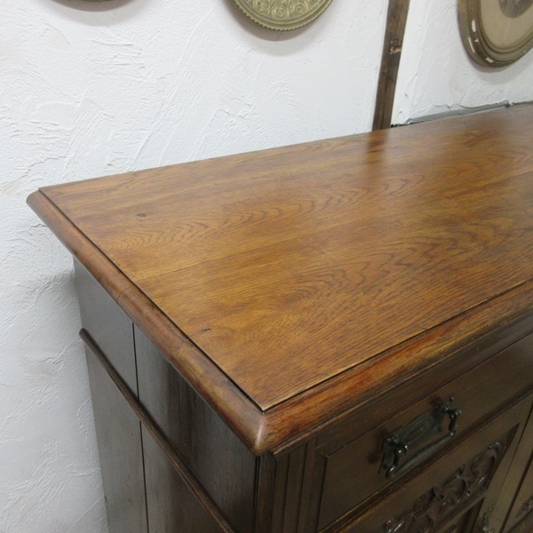 イギリス アンティーク 家具 サイドボード キャビネット 食器棚 飾り棚 収納 木製 オーク 英国 SIDEBOARD 6941b サイドボード イギリス キャビネット オーディオキャビネット 989A リビング