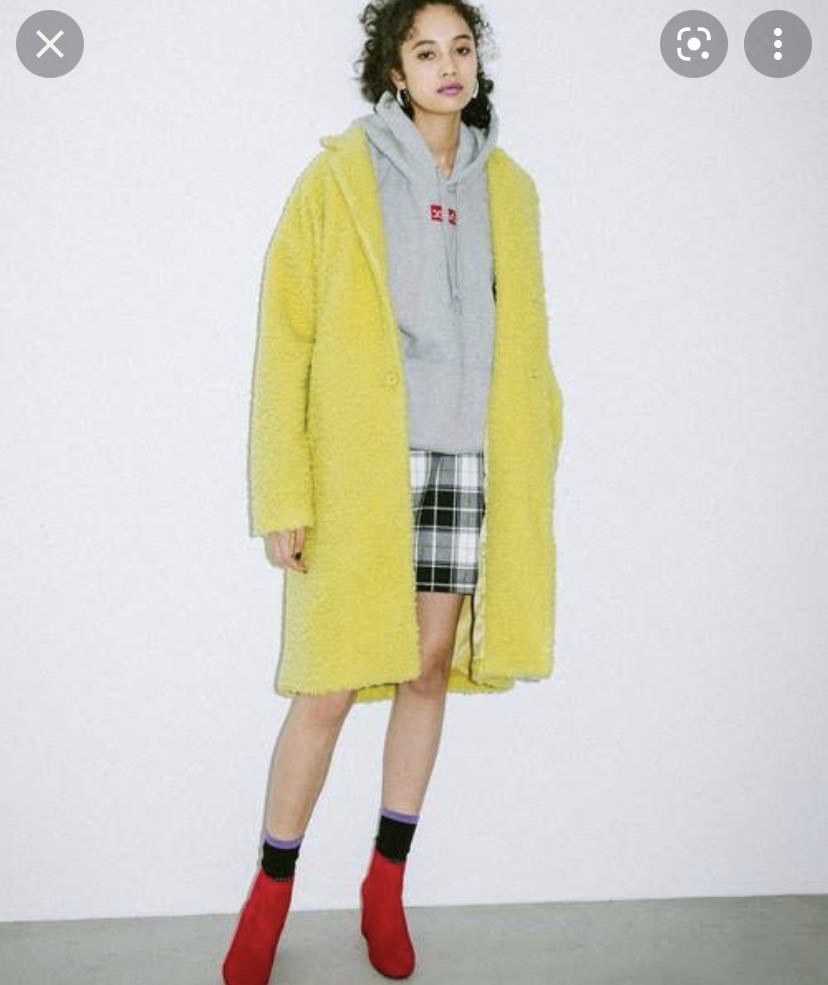 売値 【美品】X-girlのボアチェスターコート ロングコート モコモコ