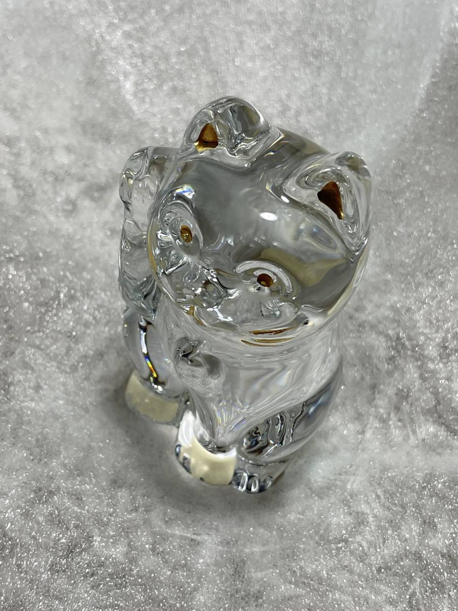 ☆Baccarat バカラ ラッキーキャット 招き猫 クリア☆置物 招き猫
