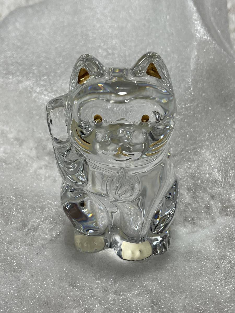 ☆Baccarat バカラ ラッキーキャット 招き猫 クリア☆置物 招き猫