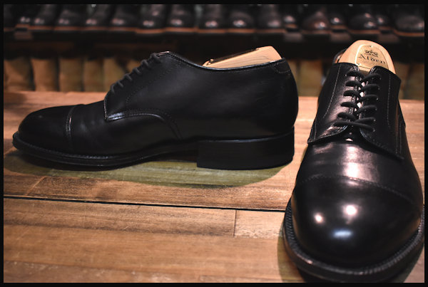 【6.5D 美品 アローズ別注】ALDEN オールデン ストレートチップ シューズ 55214 ブラック 黒 カーフ キャップトゥ ブーツ 短靴 HOPESMORE
