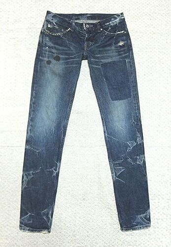 美品:HYSTERIC GLAMOUR(ヒスグラ).リペア加工 スキニーデニム S(28-29 