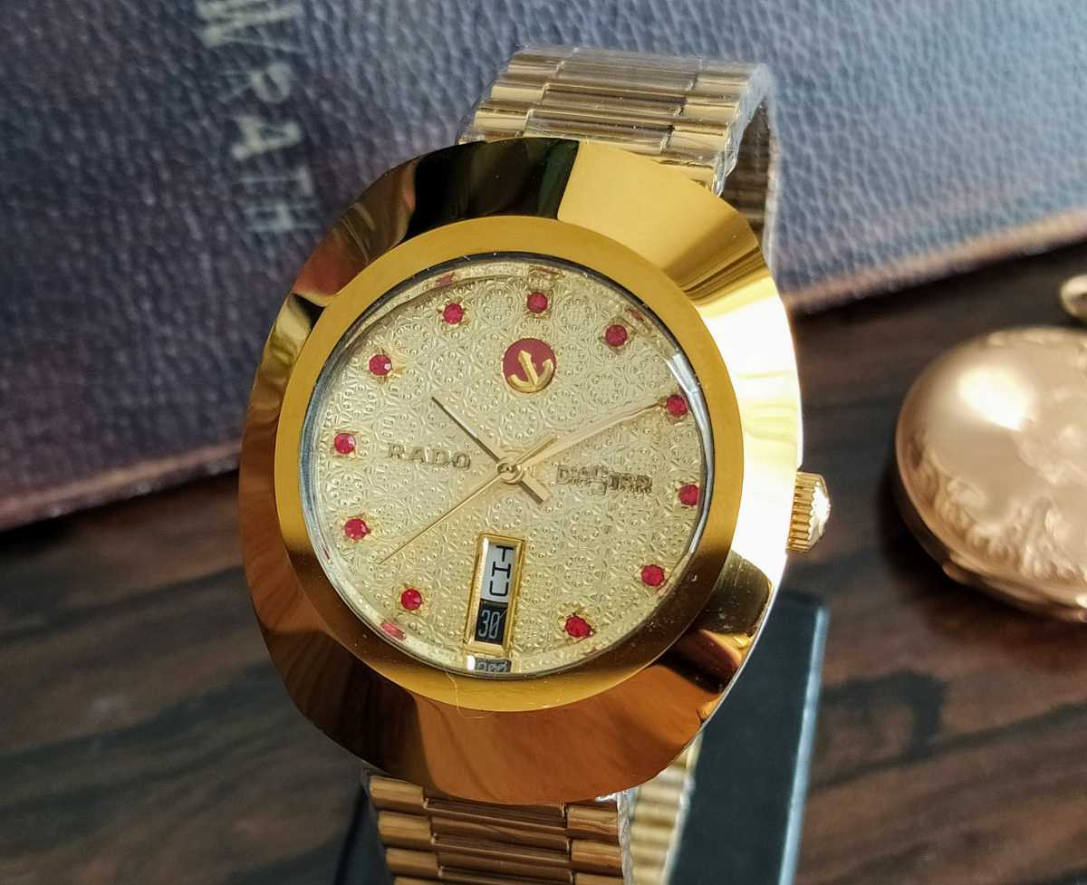 ◇1円スタート【RADO/ラドー】ダイヤスター◇石入り◇ゴールド◇メンズ 