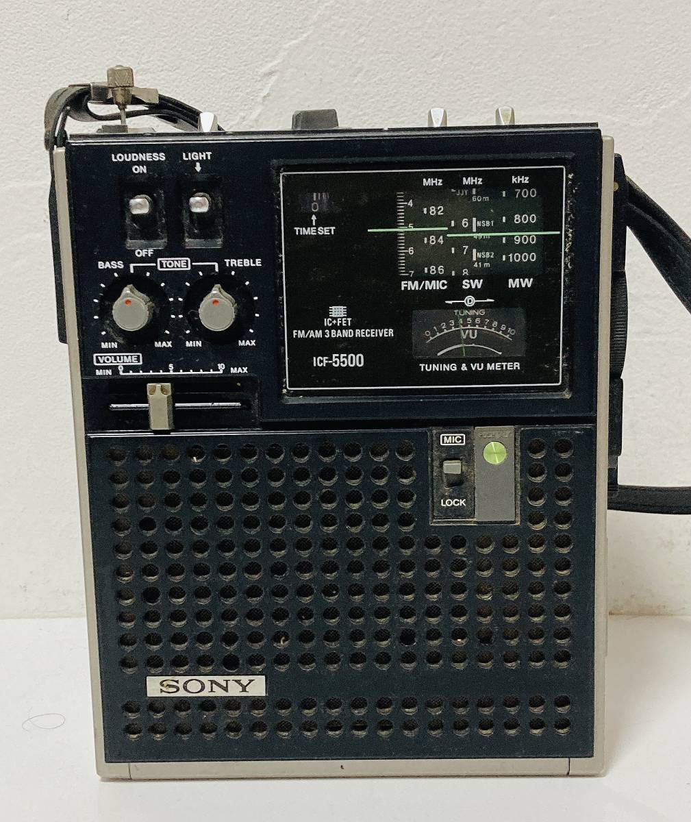SONY スカイセンサー ICF-5500 カバー付 レトロ 受信OK ICF-5500 ◎ソニー◎SONY スカイセンサー1号機 FM⁄MW 商品販売 BAND