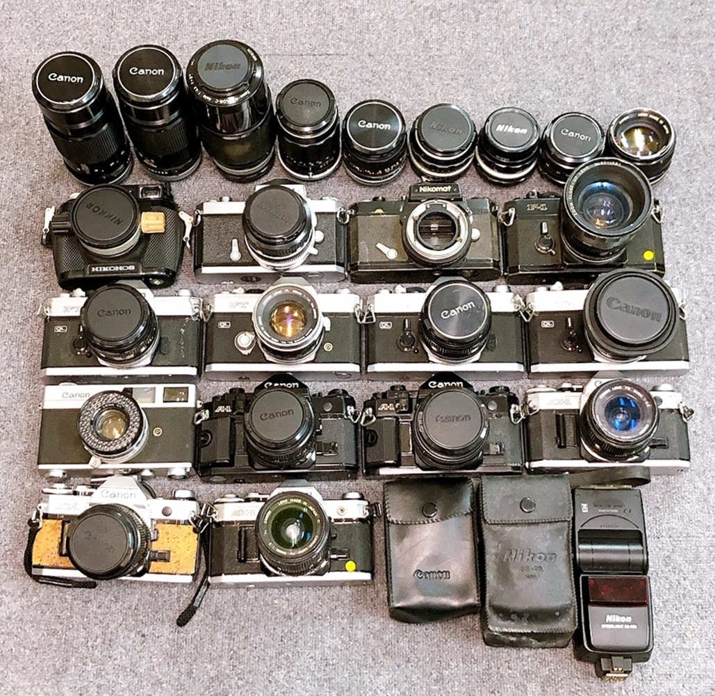 Nikon canon カメラ、レンズ、ストロボ（ジャンク） OM-4 TW Olympus