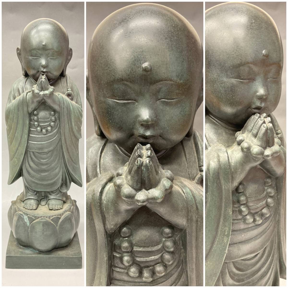 文化遺産オンライン - 仏教美術 合掌地蔵立像 高さ約45㎝ 仏像 金銅仏 