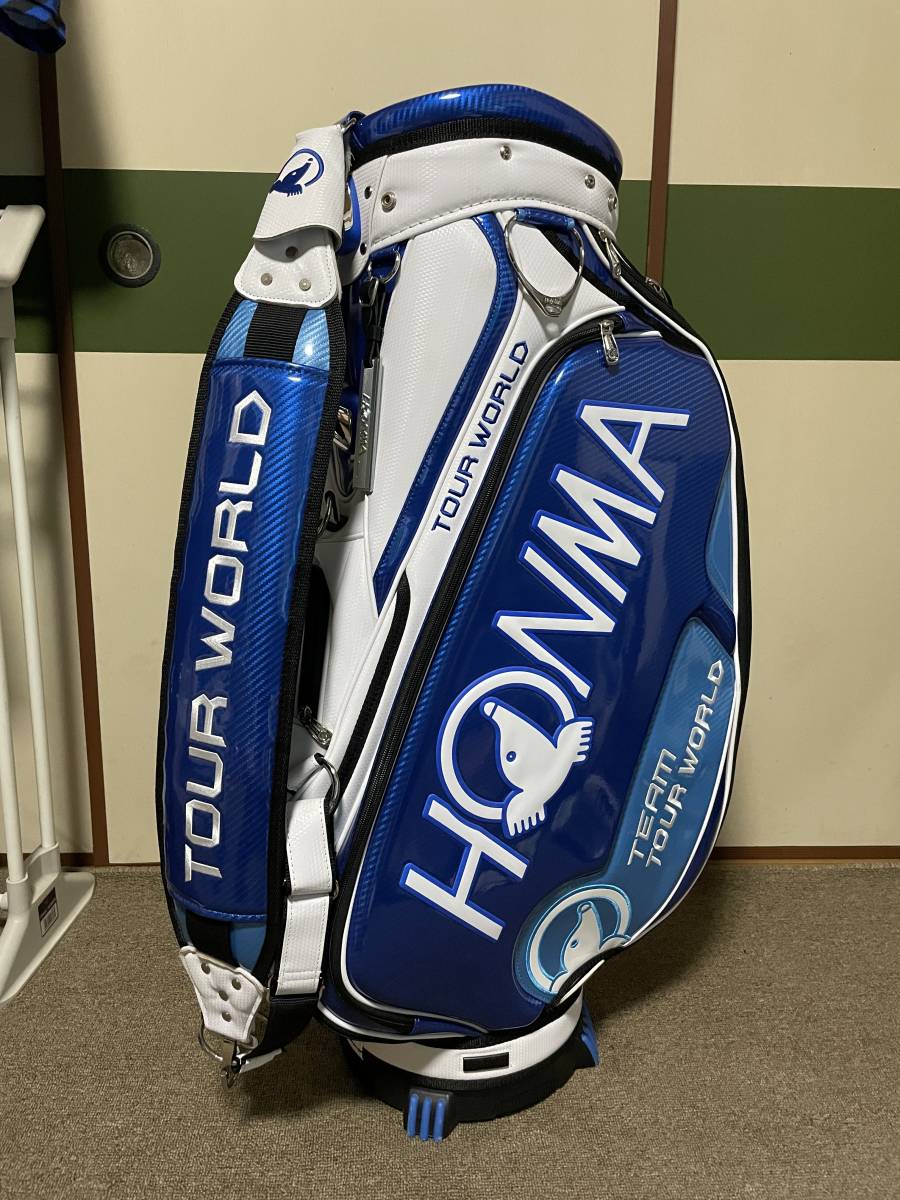 HONMAツアーワールドキャディバッグ-9.5インチ。フード付き（フードは美品) HONMA ツアーワールドキャディバッグ 9.5インチ フード付き ツアー