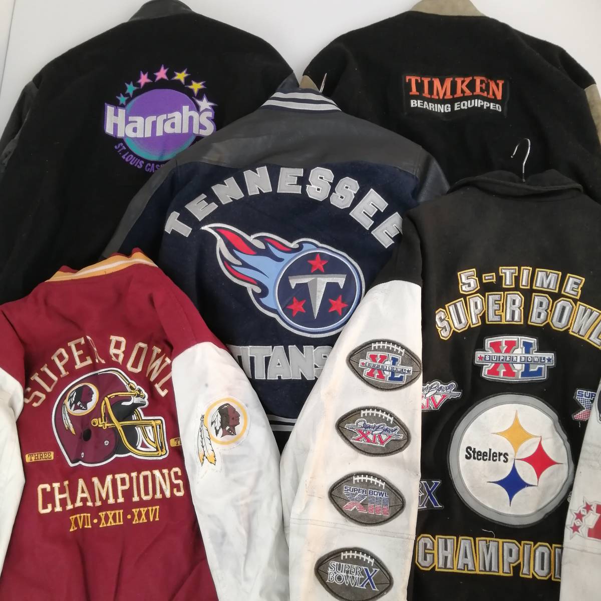 最安値，豊富な 閉店在庫処分品 スタジャン NFL等 グッドデザイン アメリカ古着 USA 古着卸 業者向け 5着 今週限定 在庫格安放出中(Lサイズ)｜売買されたオークション情報、yahooの商品情報をアーカイブ公開 - スタジアムジャンパー