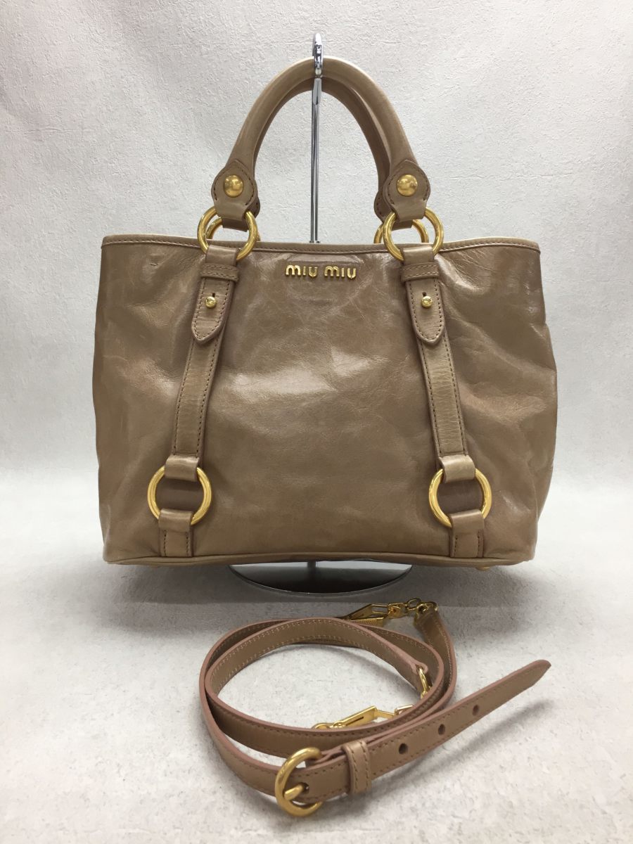 MIU MIU◇ハンドバッグ/レザー/CML/キャメル/2WAY Miu | バッグ 5BA281