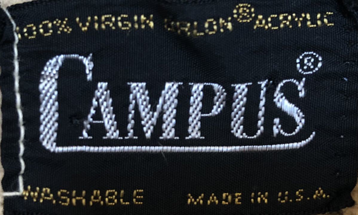 USA製ビンテージ70's CAMPUSスエードレザー切替 チェック柄フルジップ