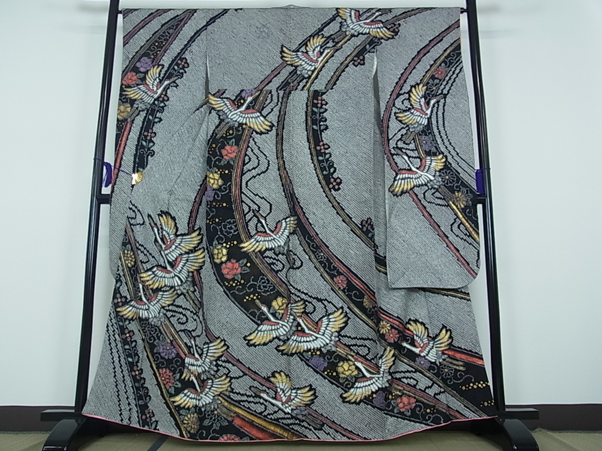 駒刺繍 金彩 逸品 平和屋着物□豪華振袖 正絹 暈し染め 絞り 花