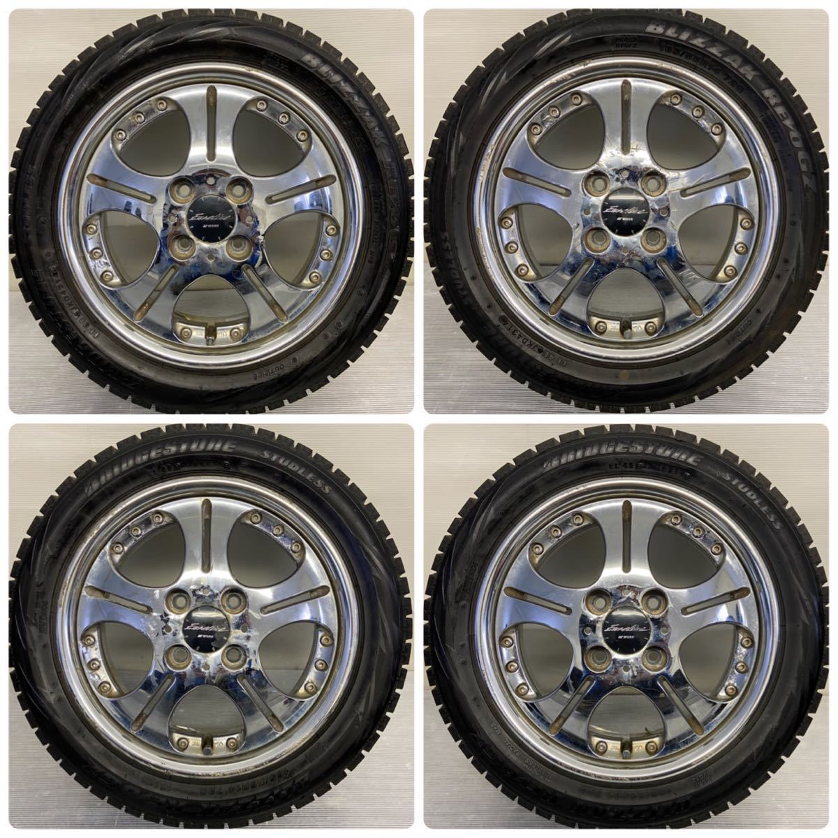 軽自動車☆WORK Euroline 14×5JJ 4H×100☆BS REVO GZ 165/55R14