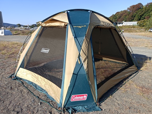 ドームスクリーンタープ⁄380 バーガンディ 付属品完備 コールマン