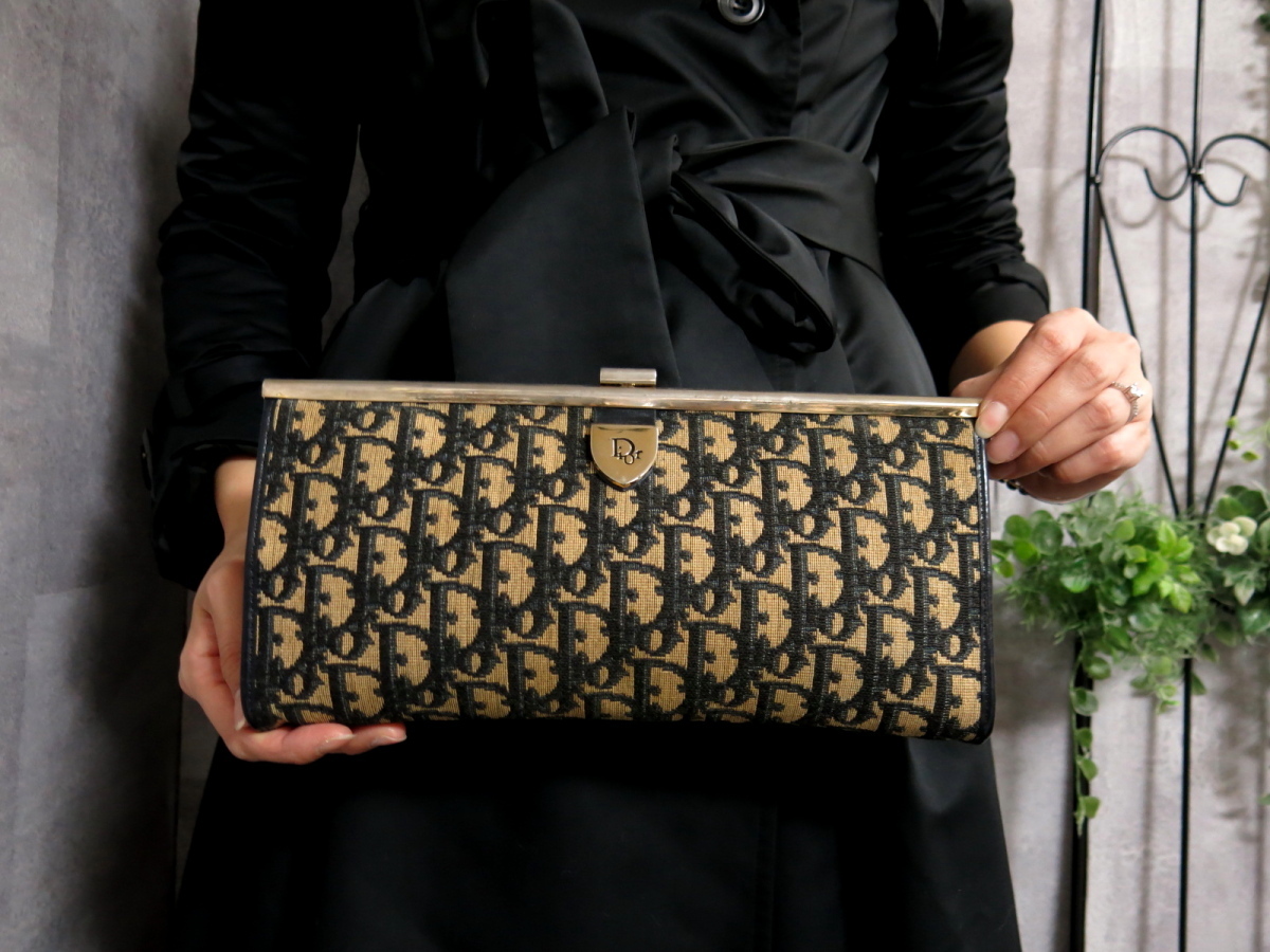 極 美品 Christian Dior クリスチャンディオール トロッター柄 レザー