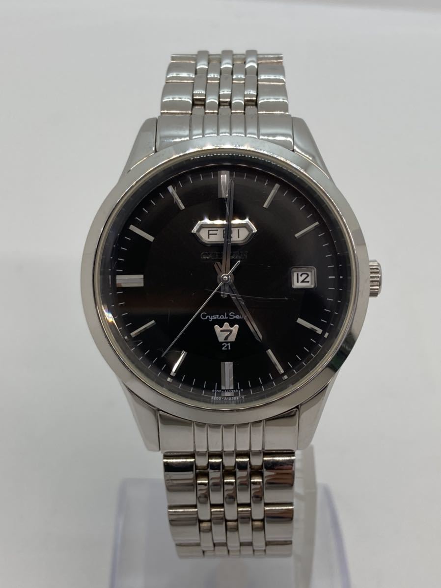 k552★1円 CITIZEN シチズン Crystal Seven クリスタル セブン Ref.8200-A05516 自動巻 デイデイト メンズ 腕時計 ★