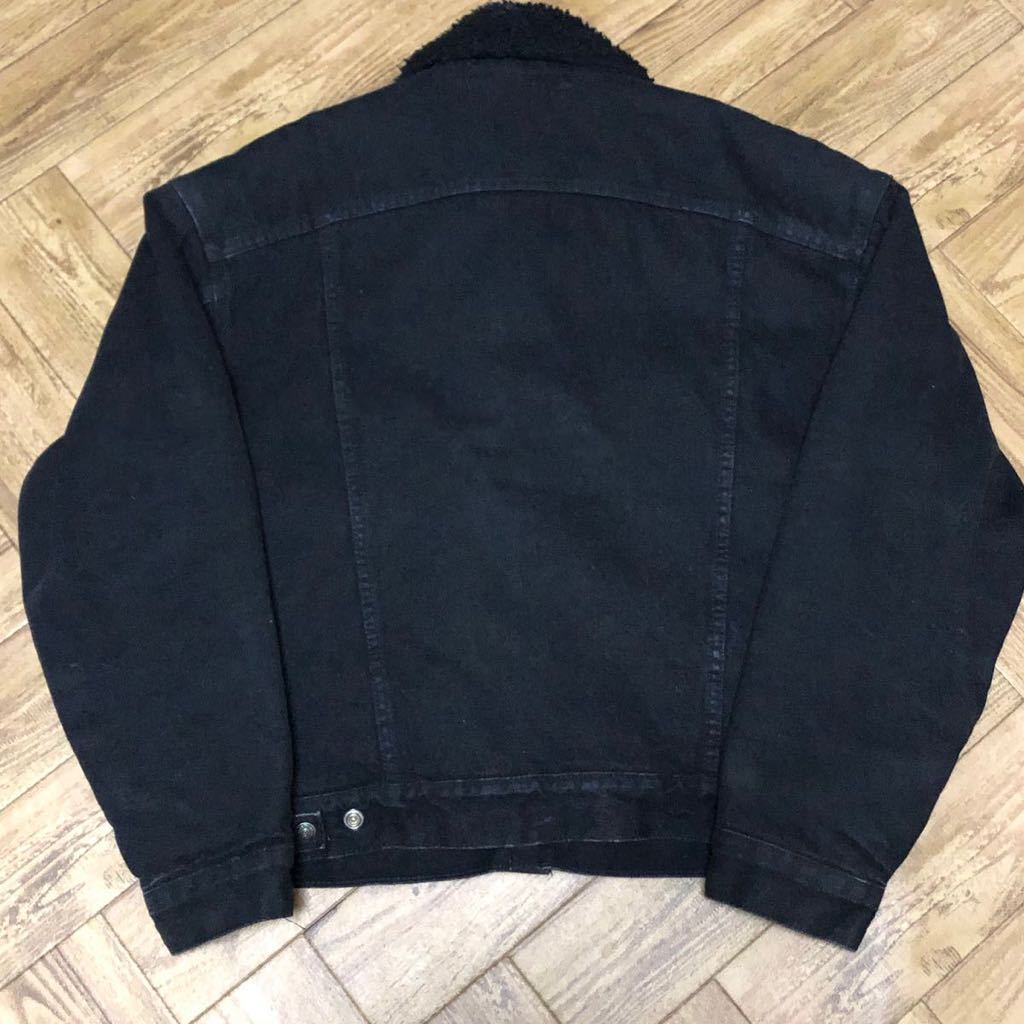 80s -90s Levis ブラック デニムボアジャケット USA製 M ビンテージ 