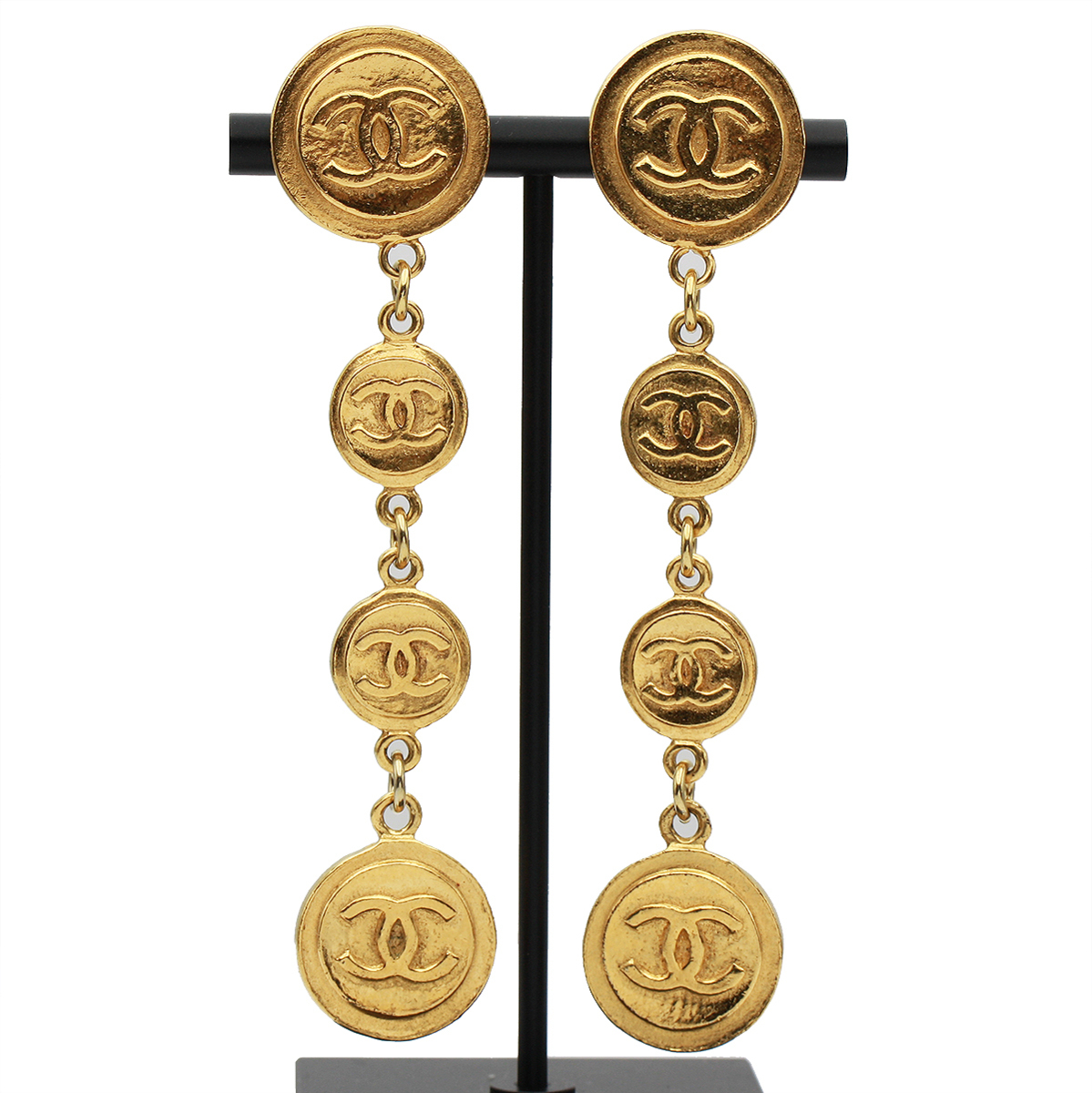 100%新品，爆買い R1823 超 シャネル ココマーク ４連 ラウンド デザイン スイング イヤリング CHANEL ヴィンテージ レディース(イヤリング)｜売買されたオークション情報、yahooの商品情報をアーカイブ公開 - オ イヤリング