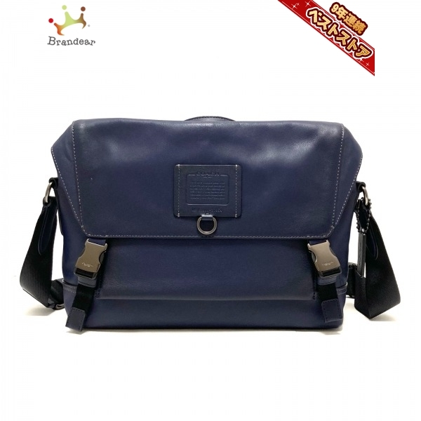 現状品］ COACH ショルダーバッグ メッセンジャー レザー ブラック