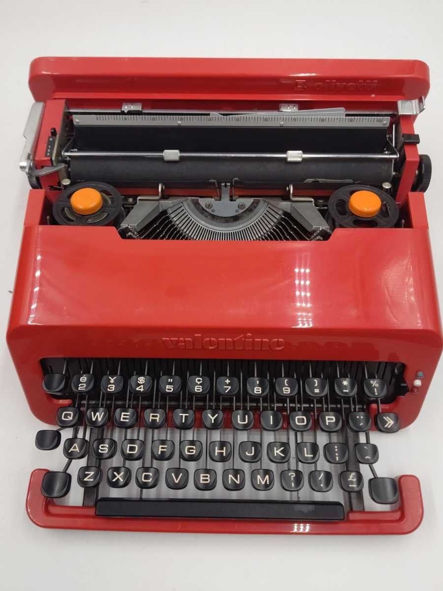 ト滝】OLIVETTI オリベッティ VALENTINE-S タイプライター 赤バケツ