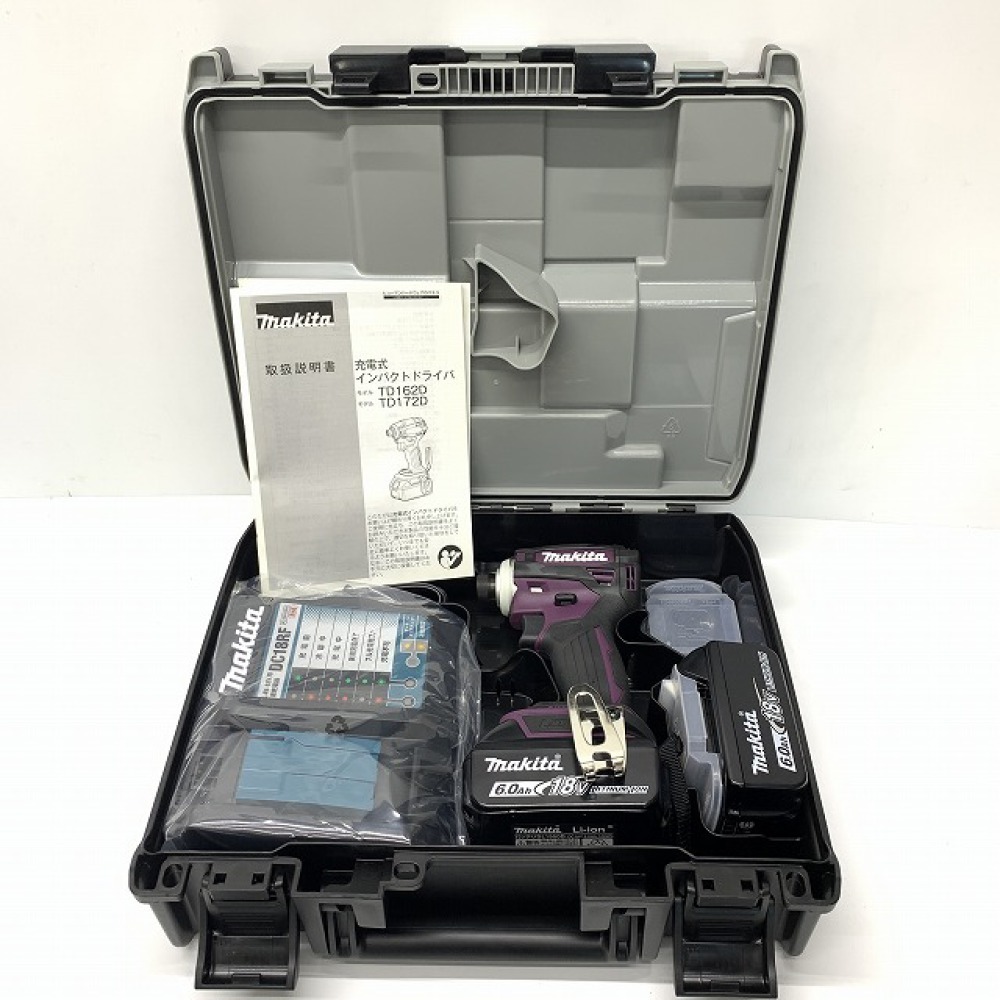 美品◆makita 充電器インパクトドライバ TD172DGXAR オーセンティックパープル 60Ah 18V マキタ