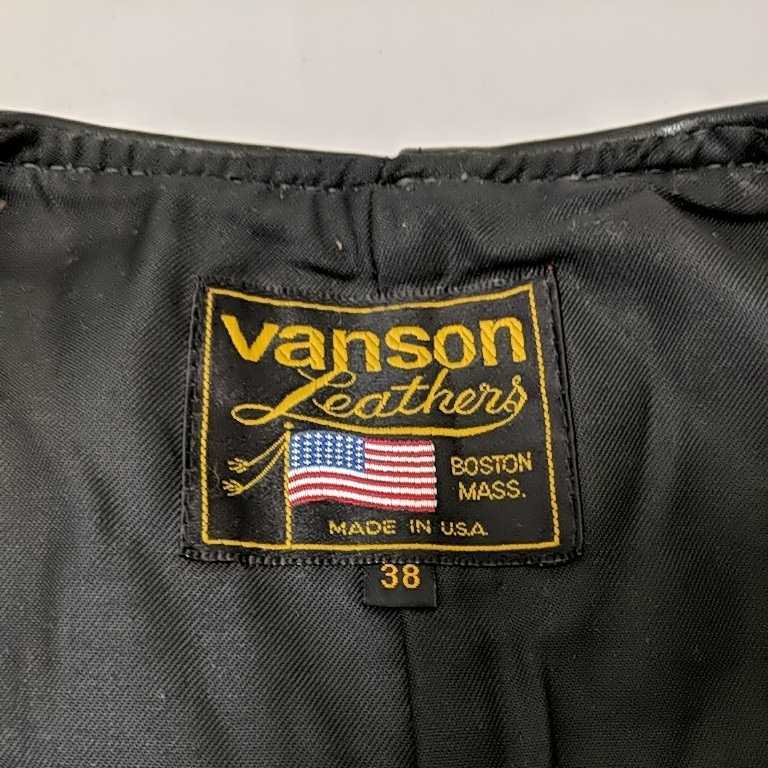 USA製 VANSON レースアップレザーベスト サイズ38 バンソン 42TALON 