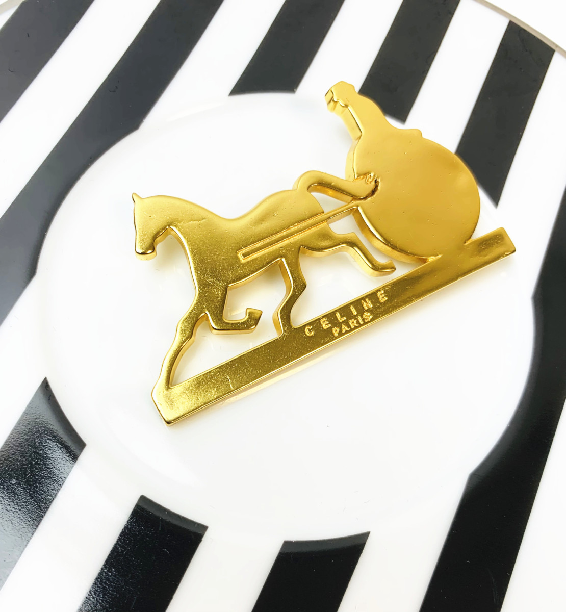 超美品◇本物◇セリーヌCELINEヴィンテージVintage馬車ゴールド色