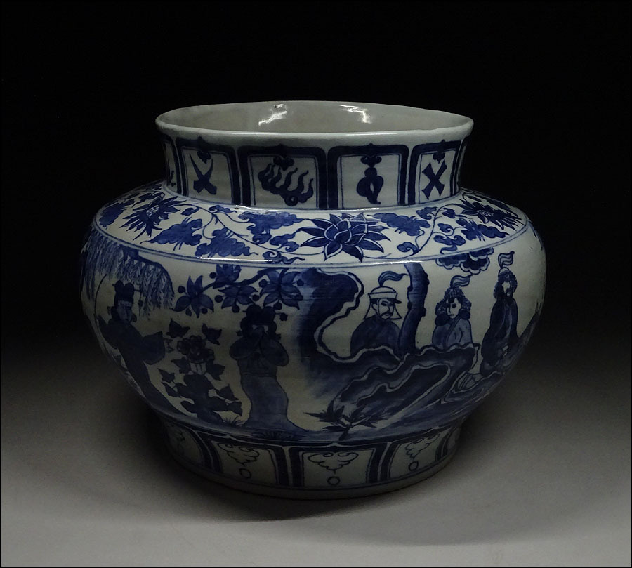 中国古玩 元染 染付 雲龍紋 大壺 高約29cm 唐物 時代物 c05390 中国古玩 緑屋xc□ 唐物 漢人蒙古図 壷 染付 元染 時代物 i9⁄12 0206