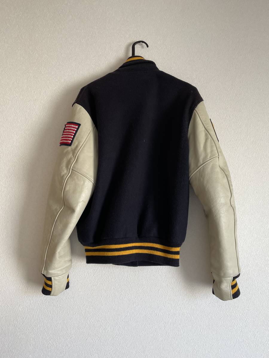 美品 USA アメリカ製 GOLDEN BEAR ゴールデンベアー 牛革 レザー 袖革