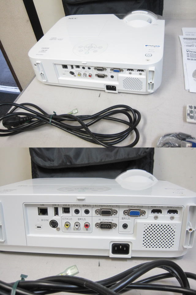 ★NEC★短焦点液晶プロジェクター★ViewLight NP-M353WSJD★32h★3500lm★2016年製★HDMI★リモコン・バッグ付★動作保証★24242