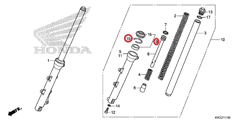 HONDA 純正 CBF125R フロントフォークシールセット #51490-K52-N71-M1