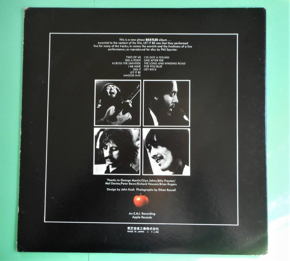 アップル赤盤（東芝音楽工業盤） 注文補充表あり　アップルくりぬき帯　アカデミー帯　ビートルズ　Let it Be 　The Beatles_5