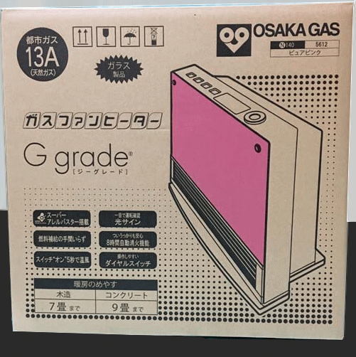 140-5612 ノーリツ 大阪ガスファンヒーター 都市ガス用 ピュアピンク