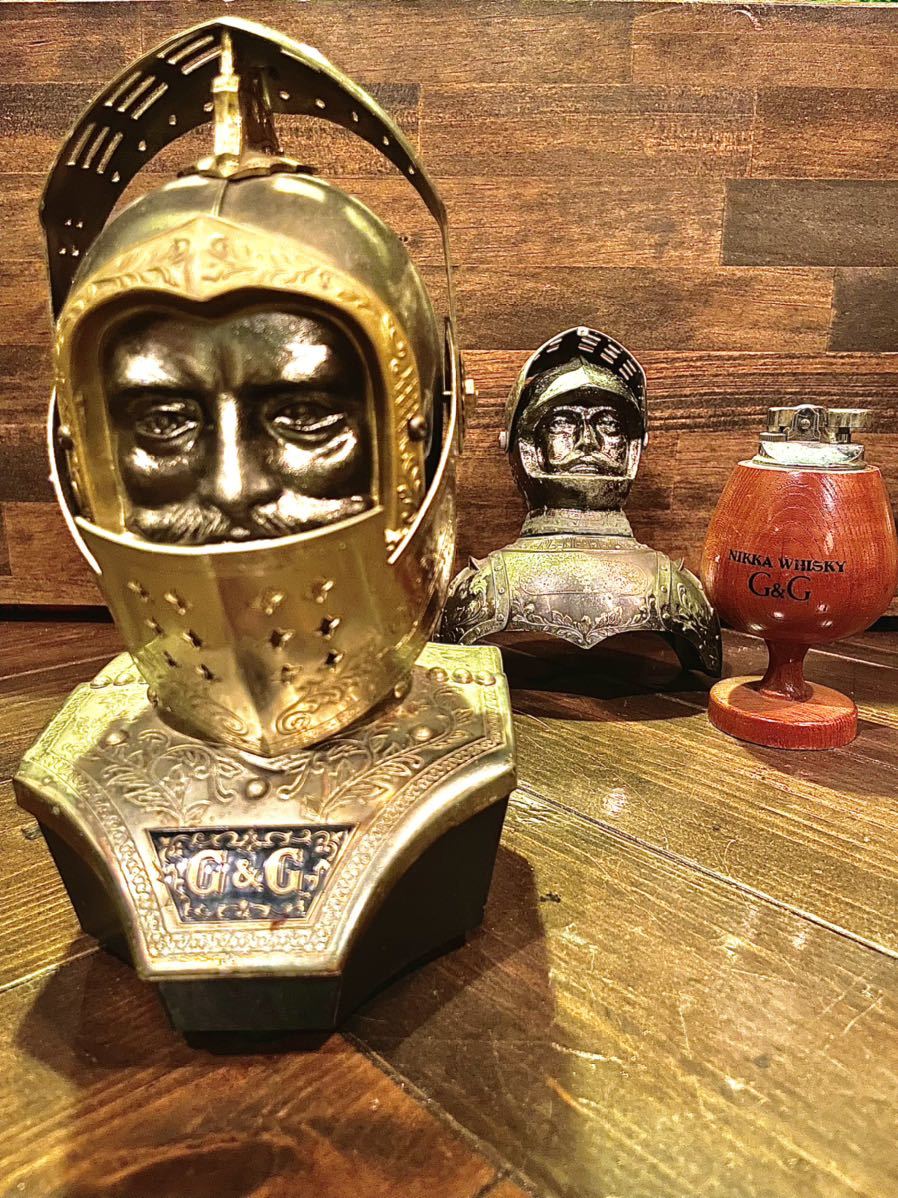 ニッカ G&G ウィスキー ボトルカバー3体 アンティーク/騎手・鎧