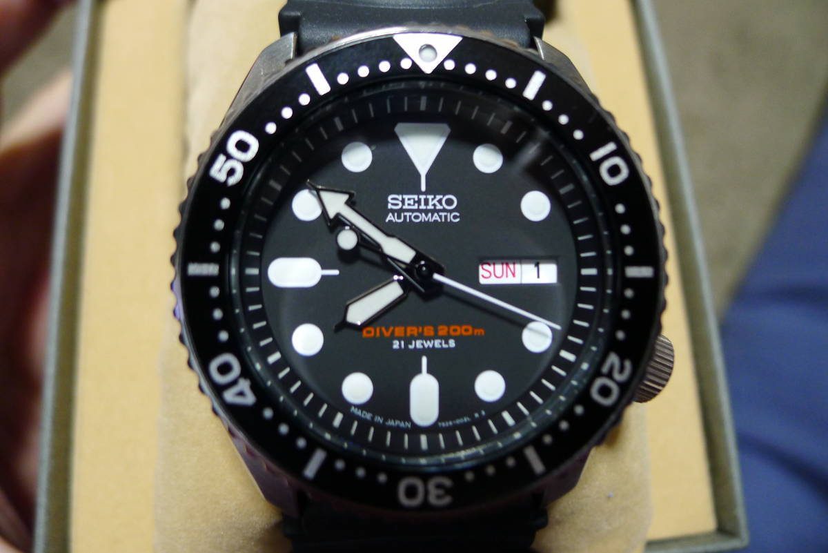 1円スタート 売り切り 廃盤 美品 セイコー ブラックボーイ SKX007J1 