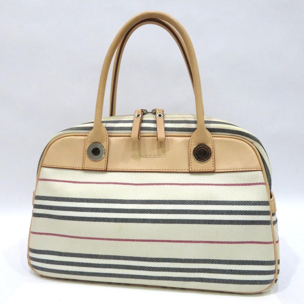 【爆買い，限定SALE】 バーバリー ボーダー柄 ハンドバッグ ABランク ベージュ系 BURBERRY レディース 西神店(ハンドバッグ)｜売買されたオークション情報、yahooの商品情報をアーカイブ公開 - オークファン かばん、バッグ