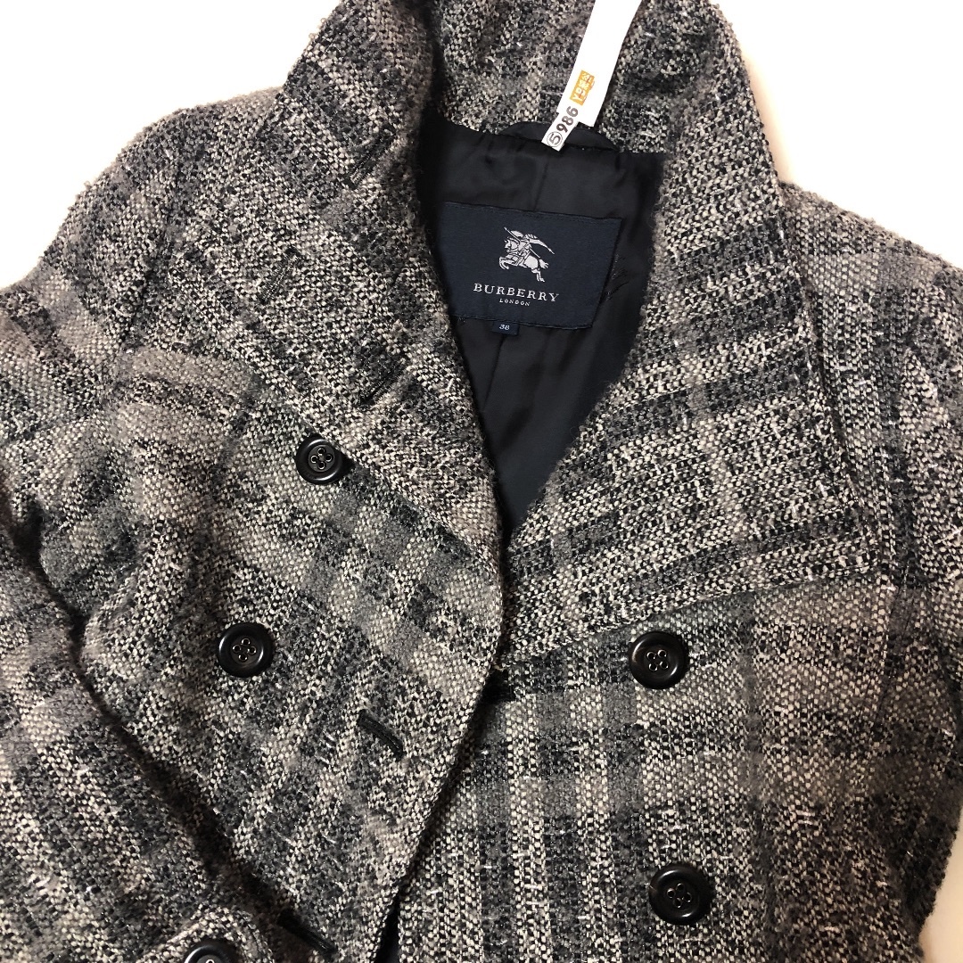 BURBERRY LONDON ロングコート モノグラム アンゴラ