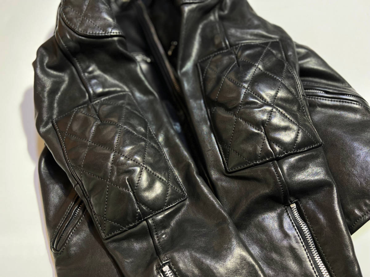 20AW SKULL FLIGHT 肉厚 ホースハイド パテッド シングル ライダース 