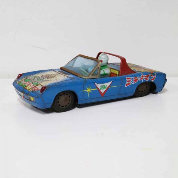 当時物 タカトク ミラーマン ブリキ 自動車 ソフビ オープンカー 