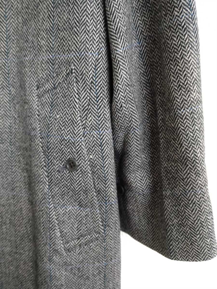 ✨BURBERRYカシミア ヘリンボーン ステンカラーコート ツイードウール