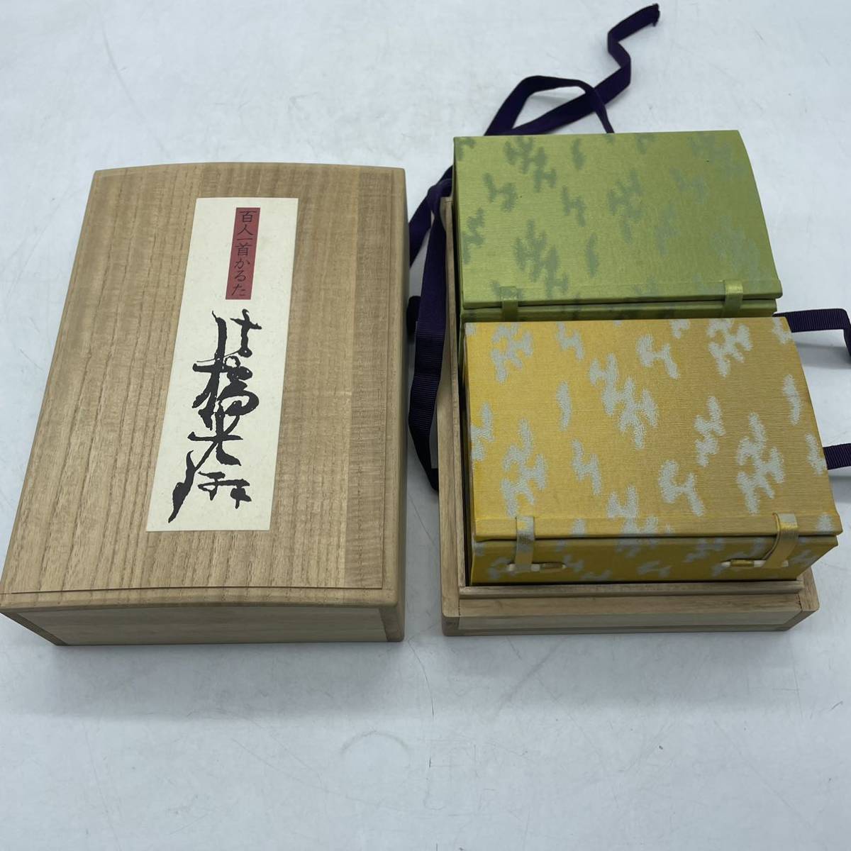 1円スタート】法橋光琳 小倉百人一首 光琳かるた 金箔仕様 桐箱入り 